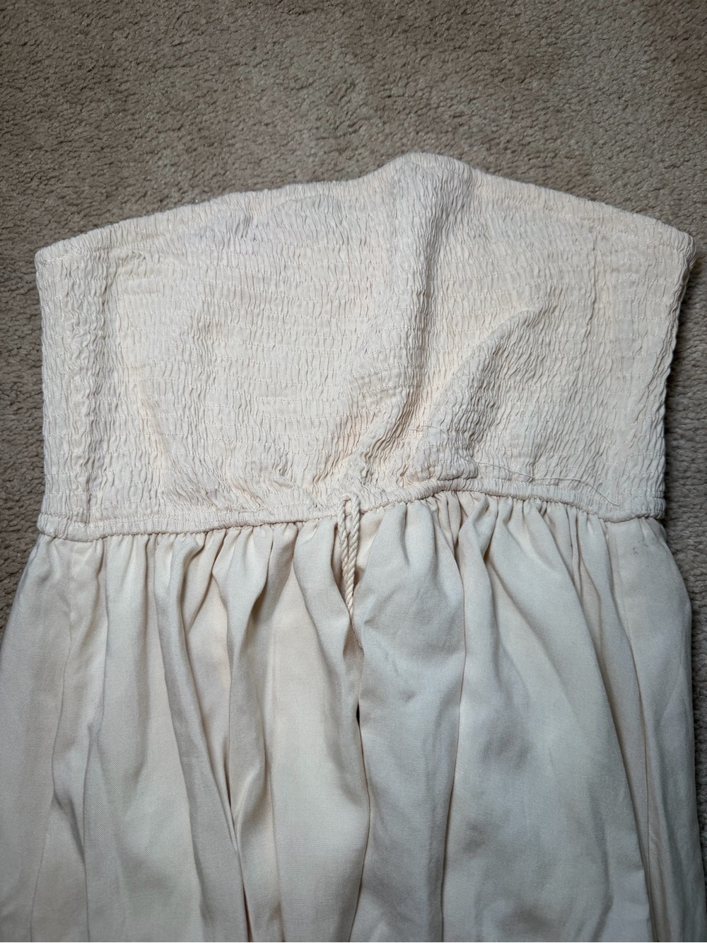 Cupshe Swim Cover Up Dress Womens S Cream Ivory Lace Strapless Beach Tassles - Picture 6 of 8
